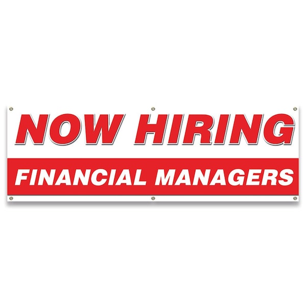 Now Hiring Financial Managers Banner Apply Inside Accepting Application Single Sided